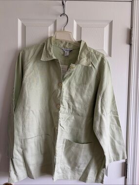 Light Green Women's Button-Front Jacket